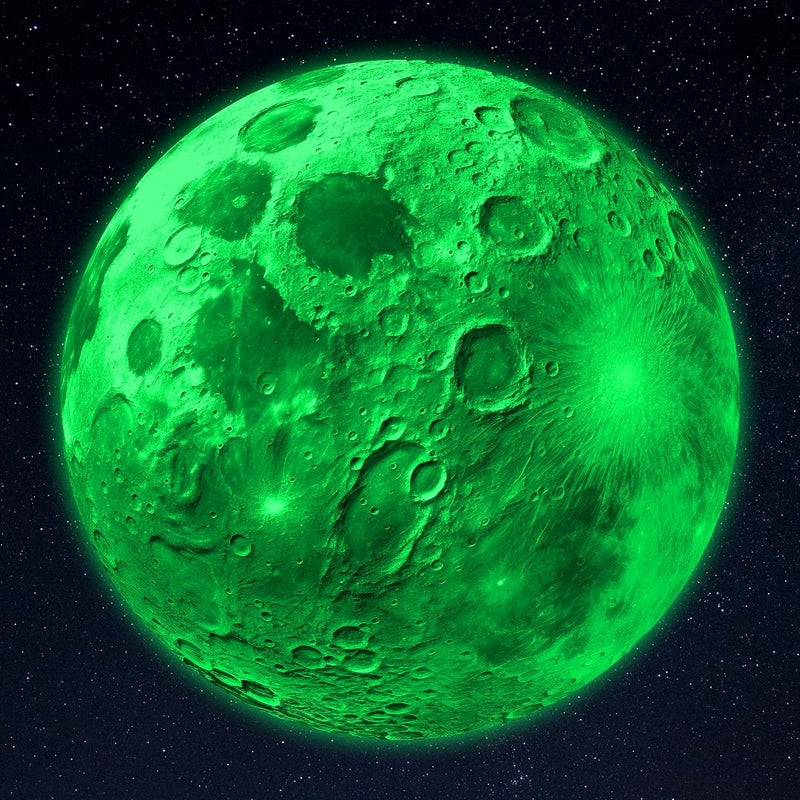 Robmoda Glow in The Dark Sun for Ceiling, Luminous Planet Wall Sticker, Kids Bedroom Wall Decal, Sticky Fluorescence Sun, Gift for Boys and Girls (Green) - Image 1